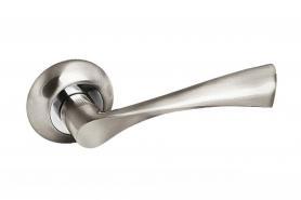 Ручка на розетке A-X11HH, белый никель:бронза